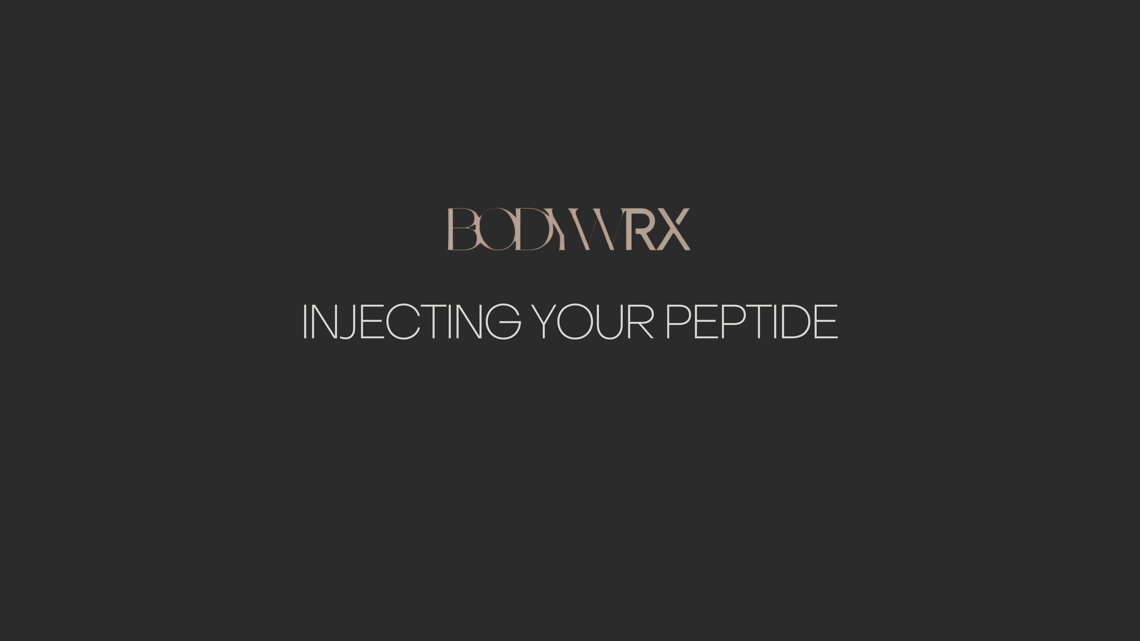 Load video: Injecting Your Peptides